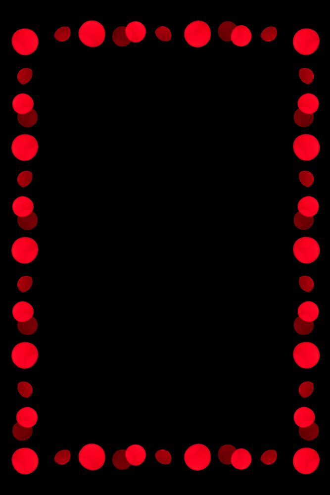 Red dotted frame design element on a black background
