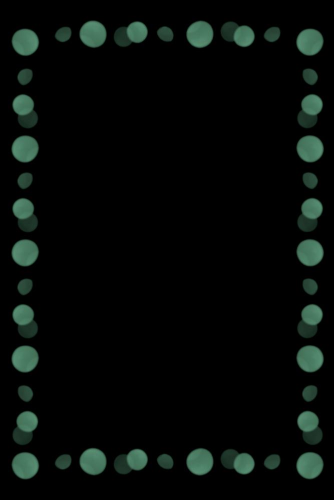 Dark green dotted frame design element on a black background