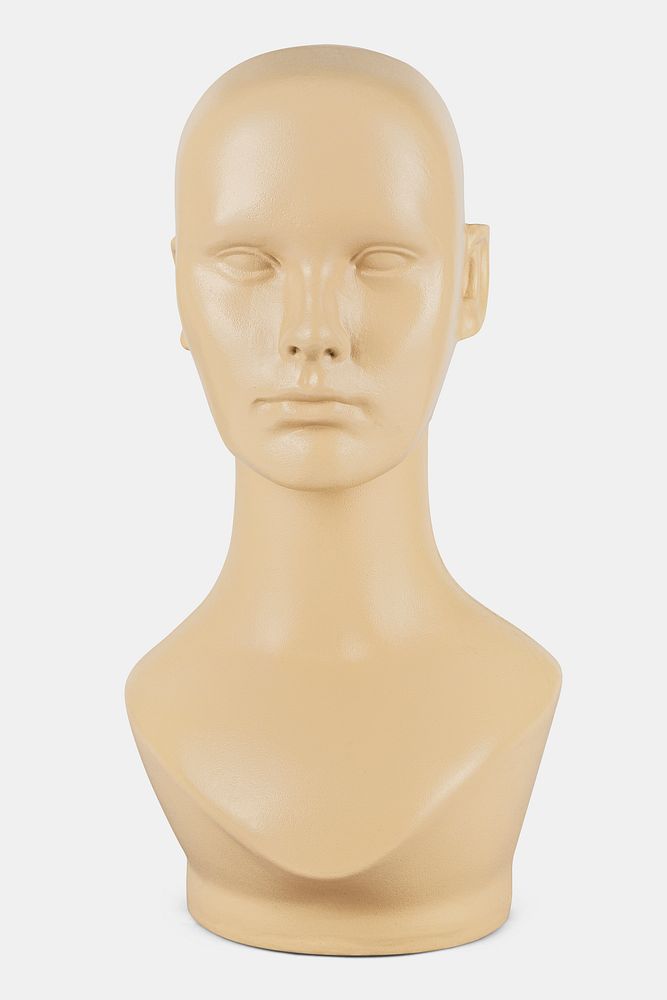 Flesh tone mannequin head mockup