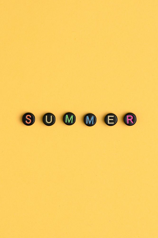 Summer word typography alphabet beads