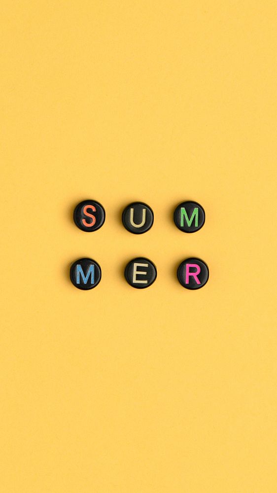 Summer alphabet letter beads typography