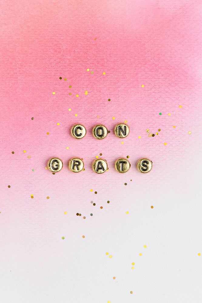 Congrats beads message typography