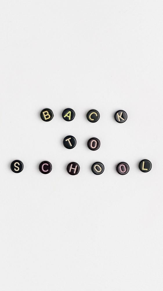 BACK TO SCHOOL beads text typography