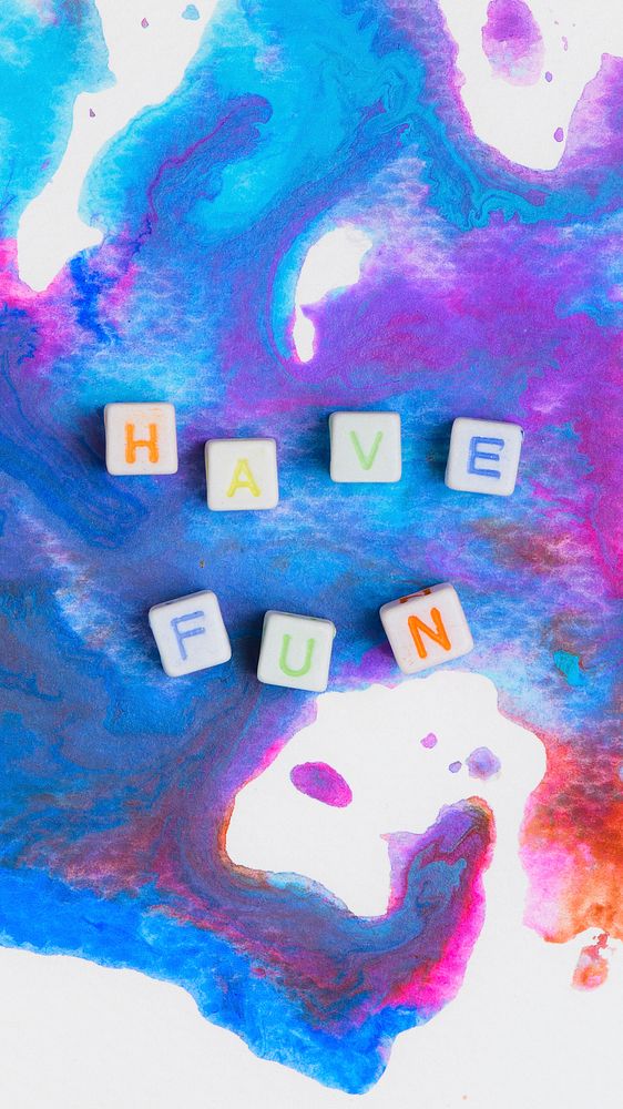 HAVE FUN beads text typography