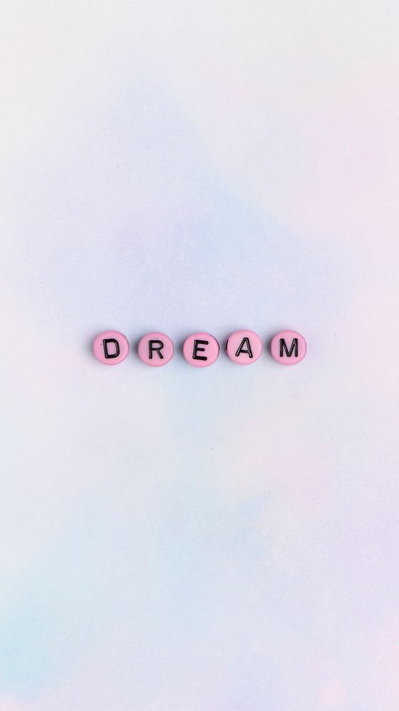DREAM beads word typography on pastel