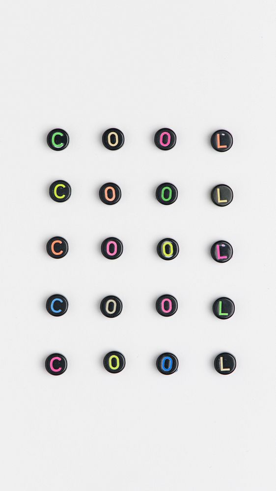 COOL beads word typography on white