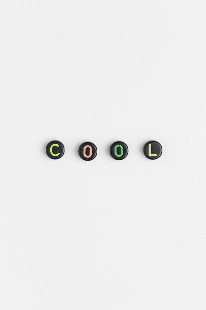 Black COOL beads word typography