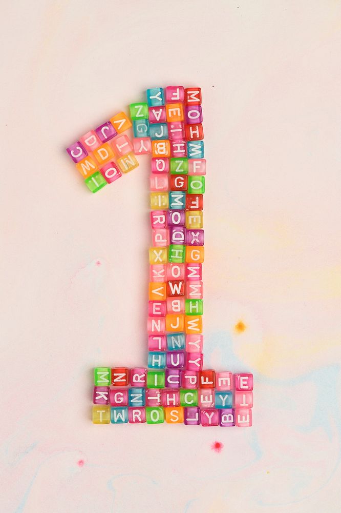 Number one colorful beads art