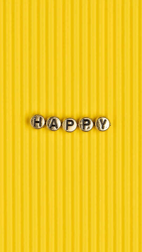 Gold Happy word beads typography