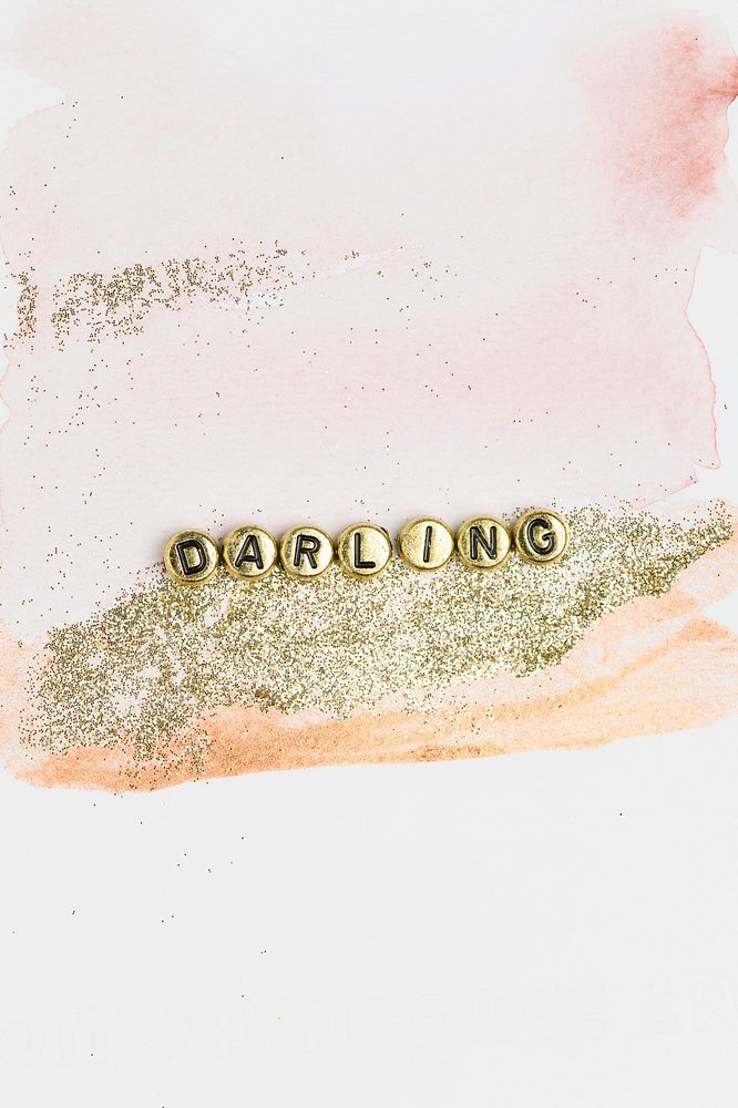 Darling word typography alphabet beads