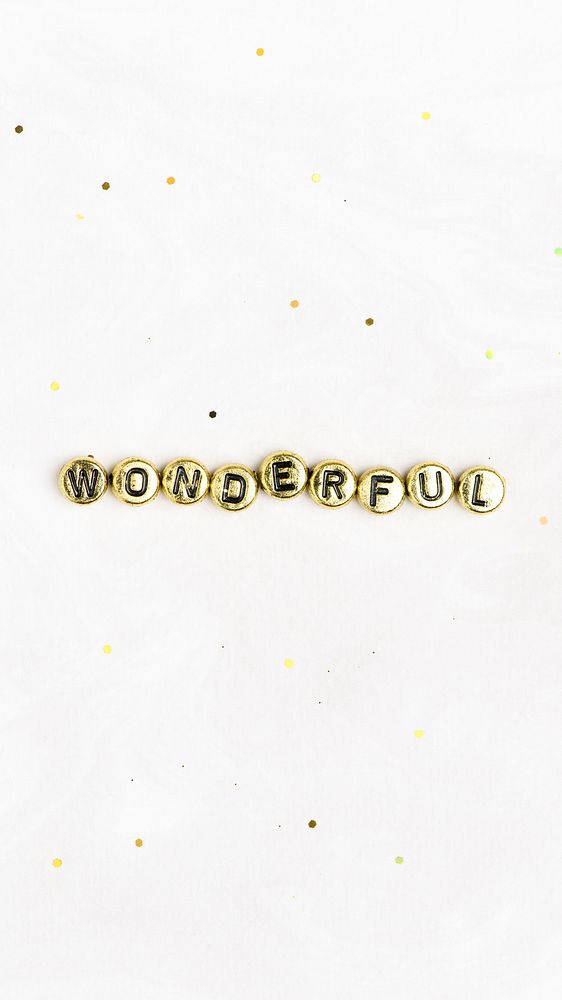 WONDERFUL beads lettering word typography