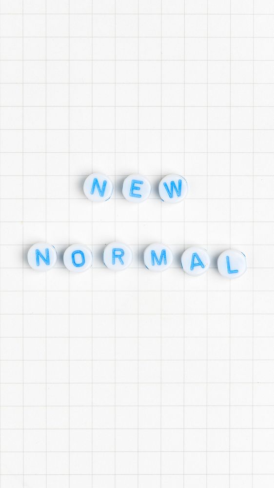 New normal word beads typography 