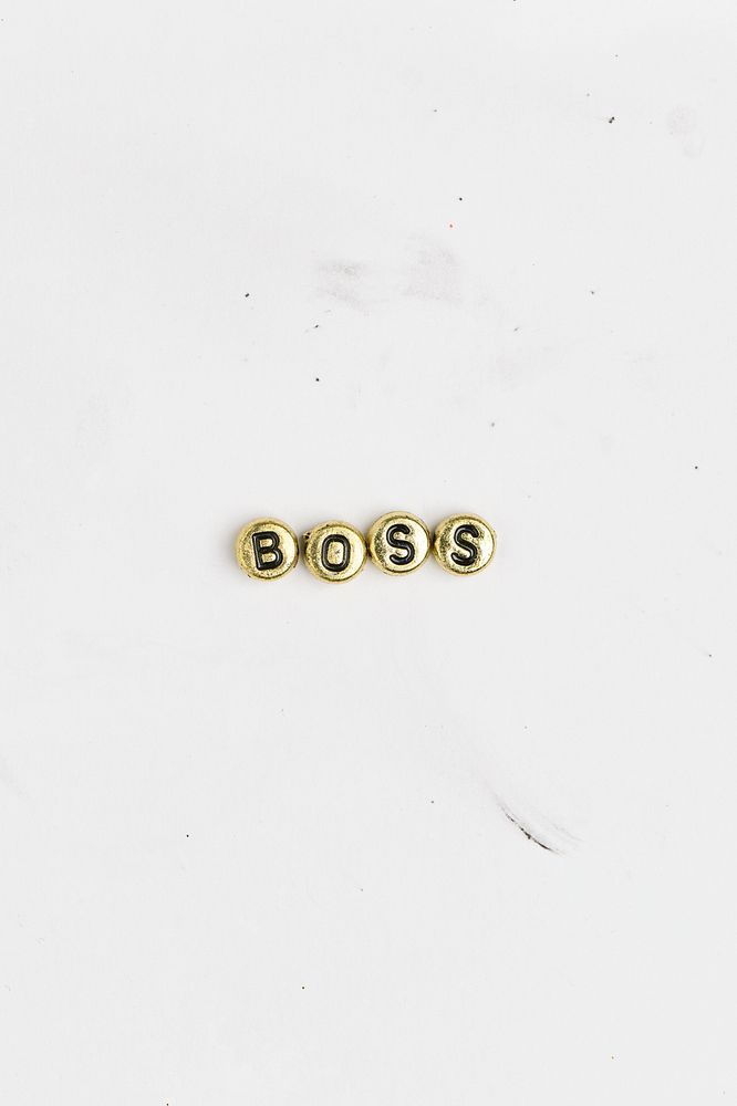 Boss word beads alphabet typography 