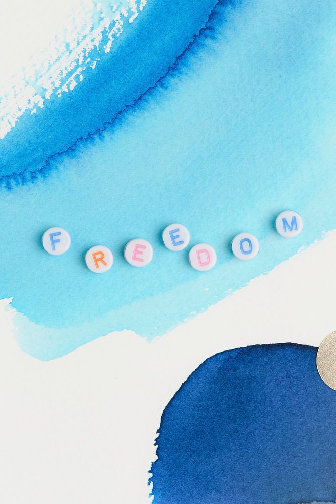 FREEDOM beads lettering word typography