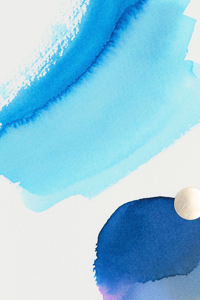 Abstract blue watercolor white background