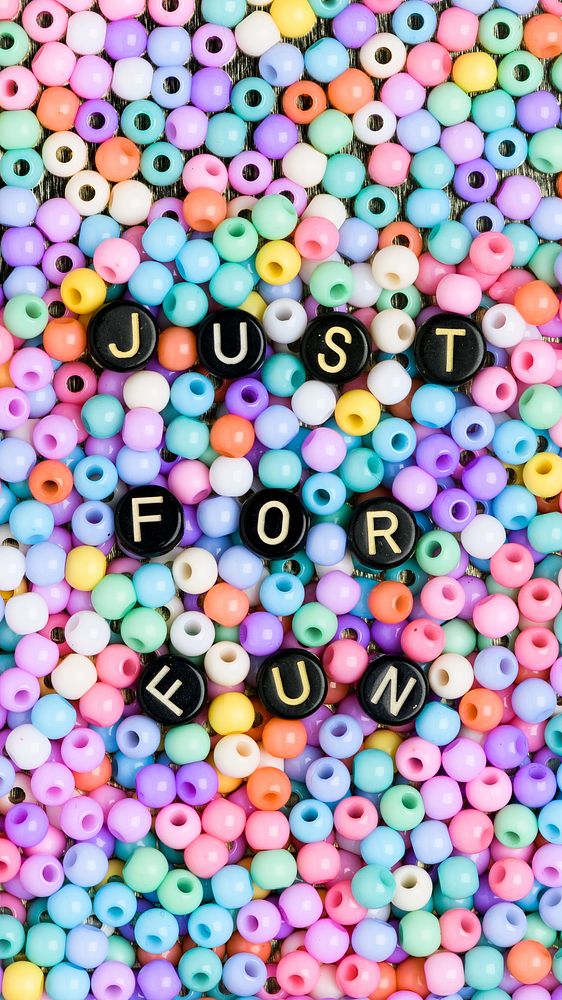 JUST FOR beads word typography