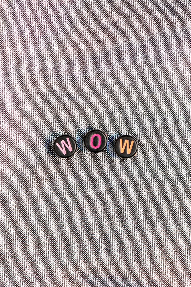 Black WOW beads word typography