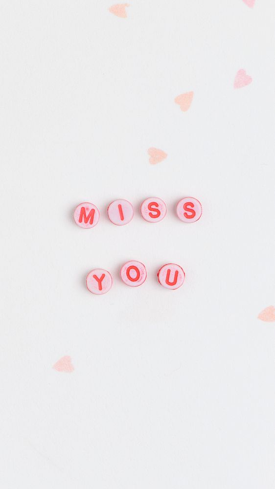 MISS YOU beads text typography