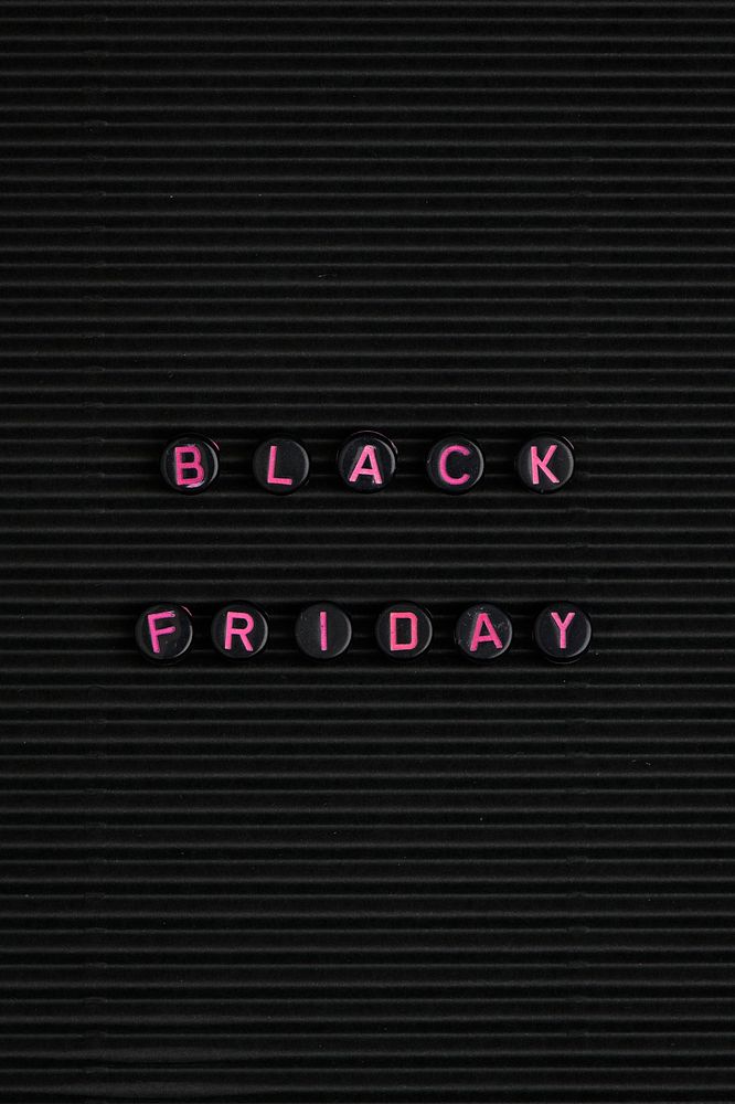 Letter beads black Friday word typography