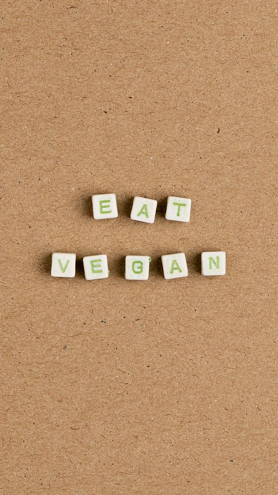 EAT VEGAN beads text typography