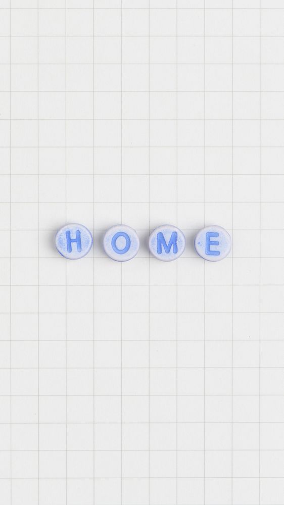 HOME beads word typography on white