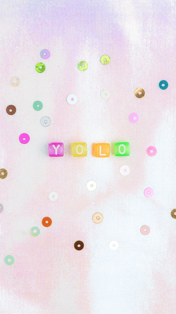 YOLO word typography alphabet beads