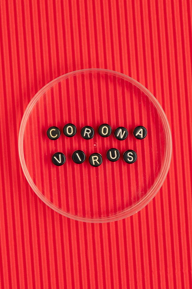 Coronavirus text lettering typography