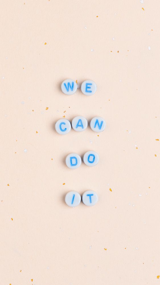 WE CAN DO IT beads text typography