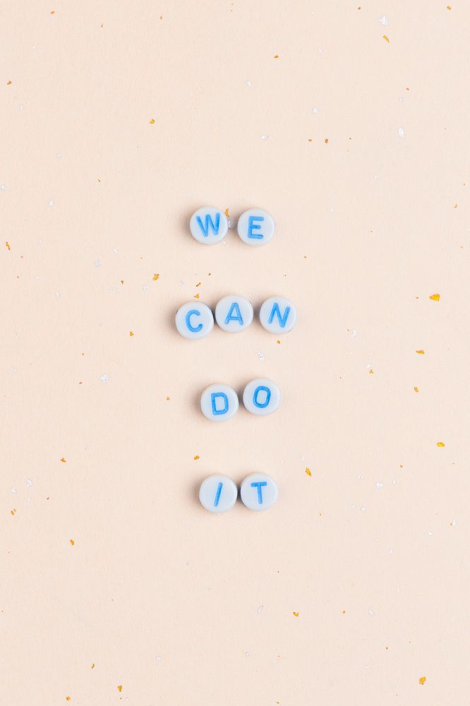 WE CAN DO IT beads word typography