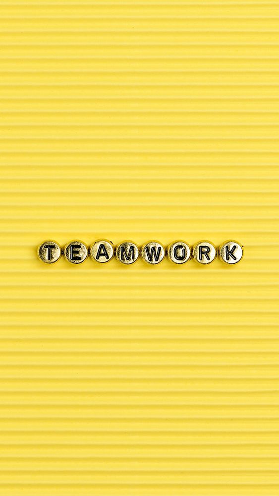 Teamwork beads letter word text typography