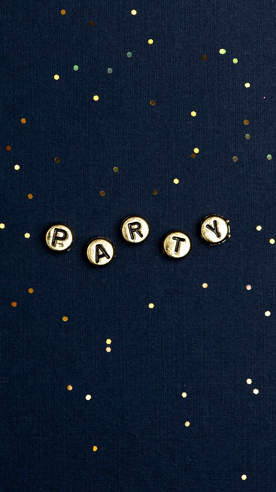 PARTY beads lettering word typography