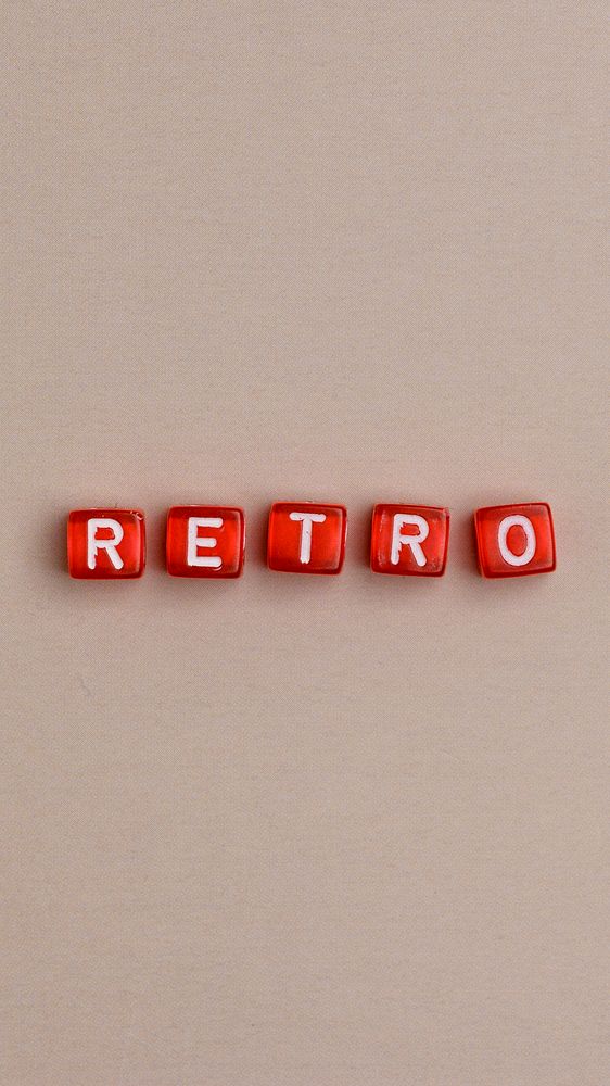 RETRO beads lettering word typography