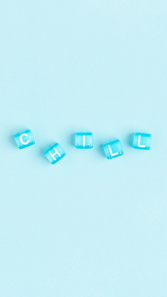 Letter beads chill word typography