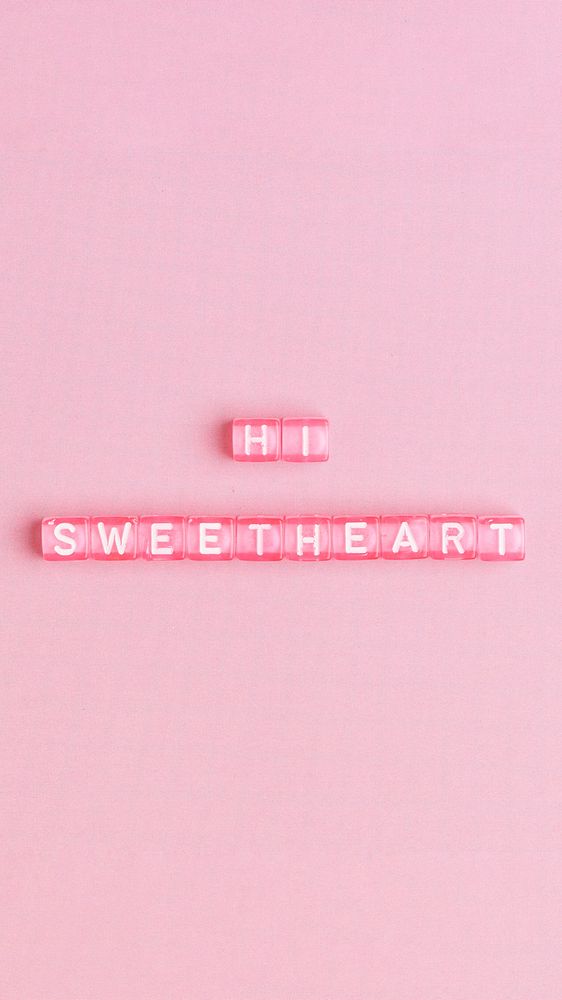HI SWEETHEART beads message typography