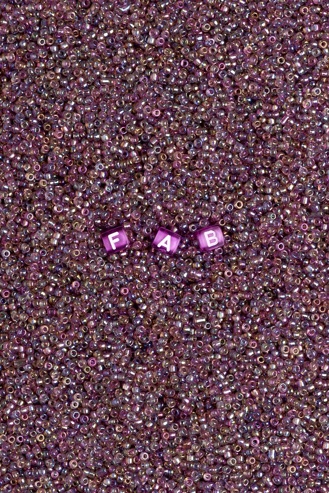 Purple Fab beads text typography