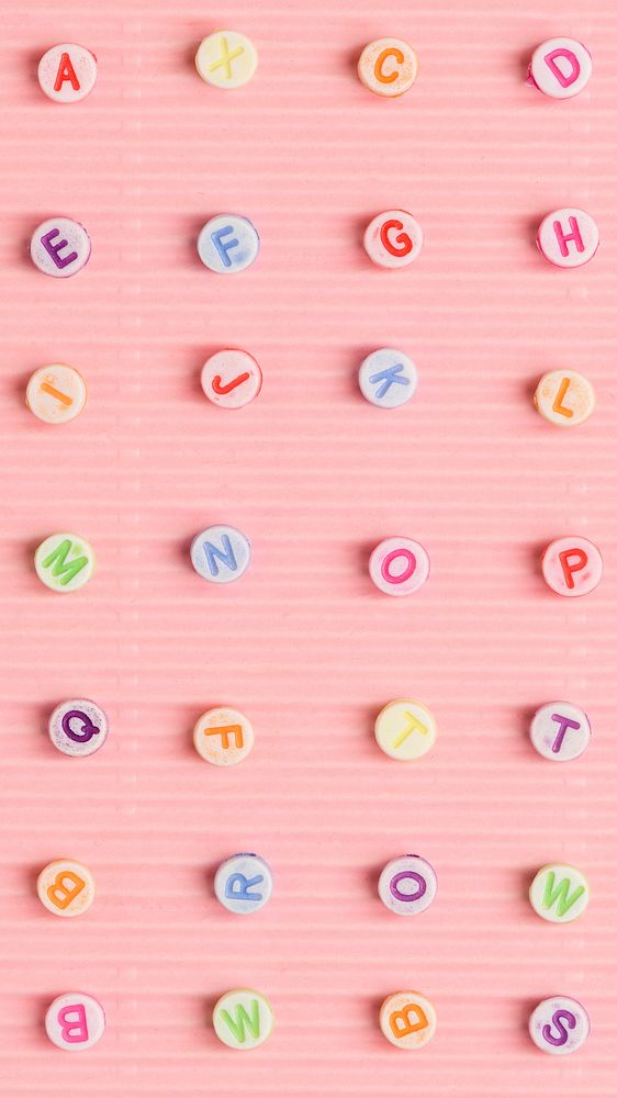 Alphabet beads pattern pink phone background