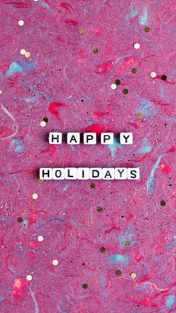 HAPPY HOLIDAYS beads message typography