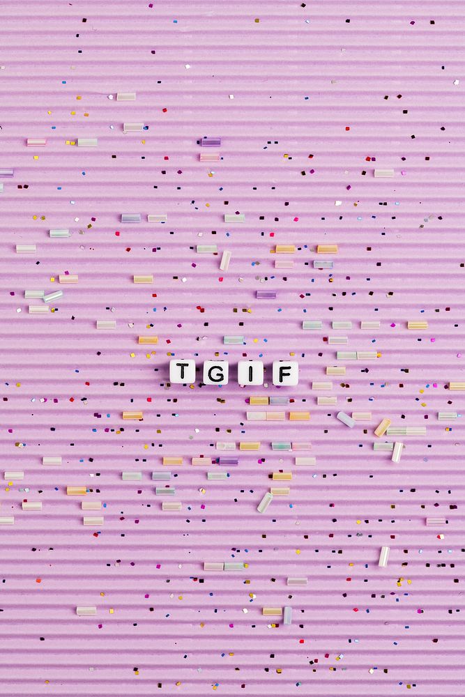 TGIF word typography alphabet beads