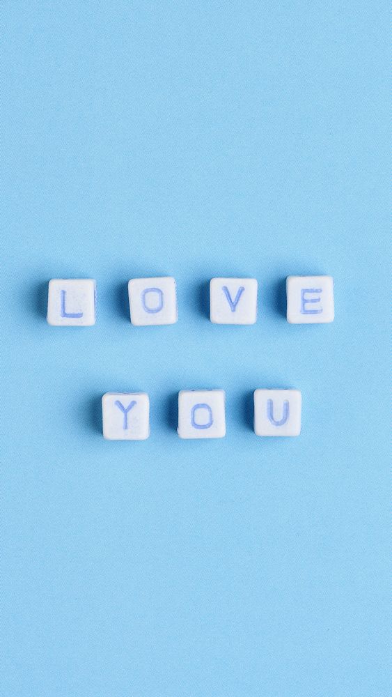 LOVE YOU beads text typography