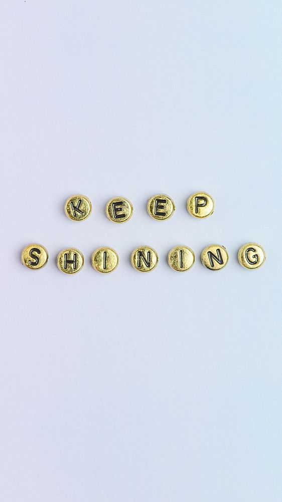 KEEP SHINING beads message typography on pastel