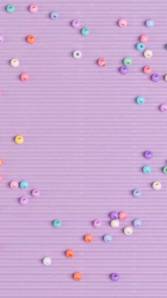 Pastel beads border purple phone wallpaper
