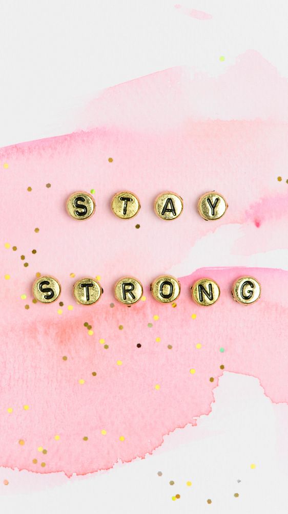 STAY STRONG beads lettering word typography