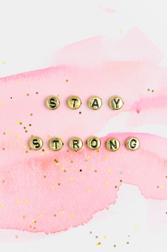 STAY STRONG word alphabet letter beads