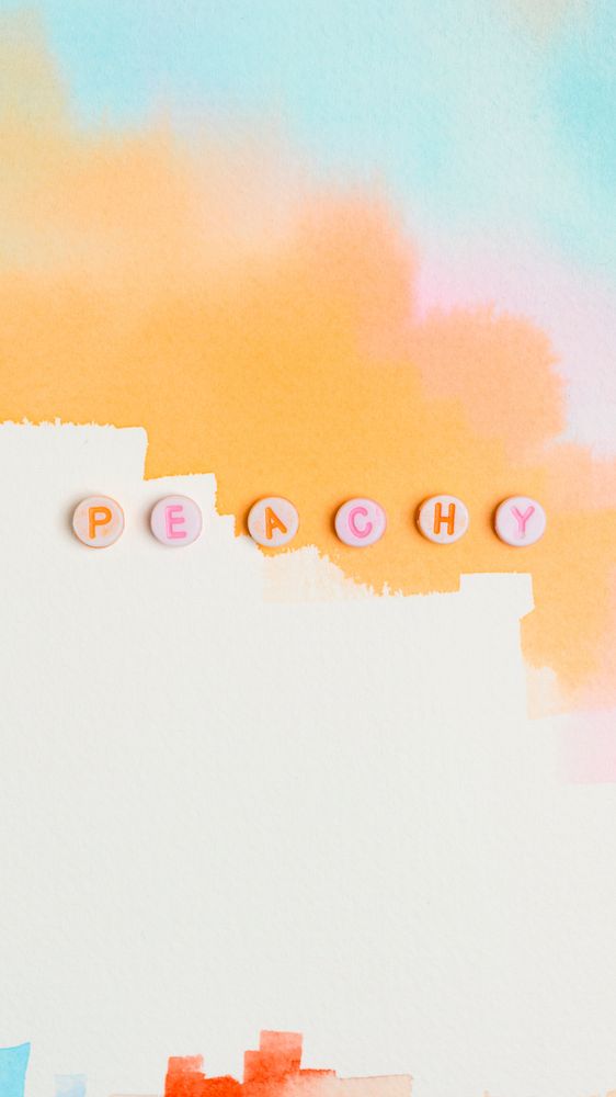 Peachy text beads lettering typography