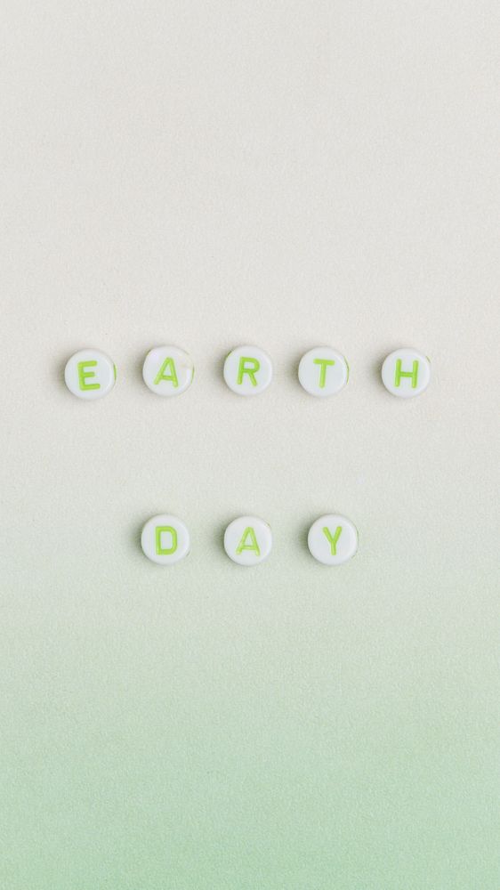 EARTH DAY beads message typography