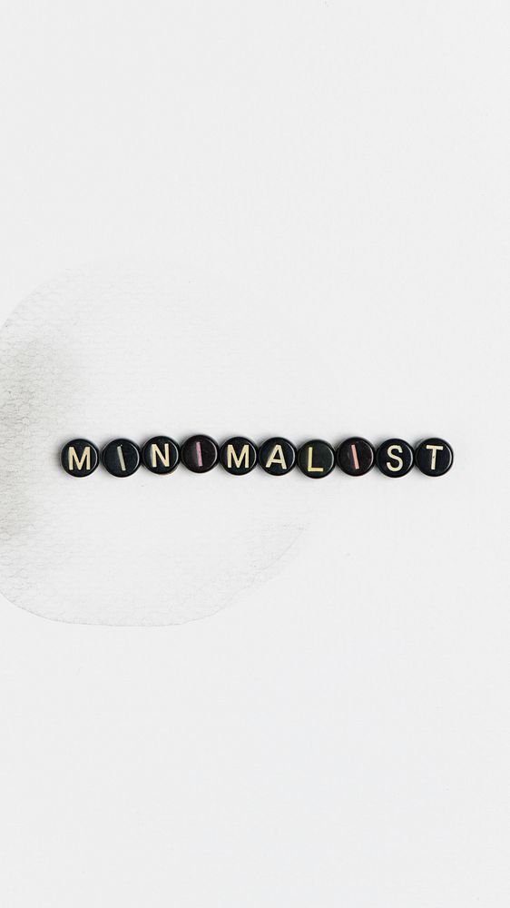 MINIMALIST beads word typography on white