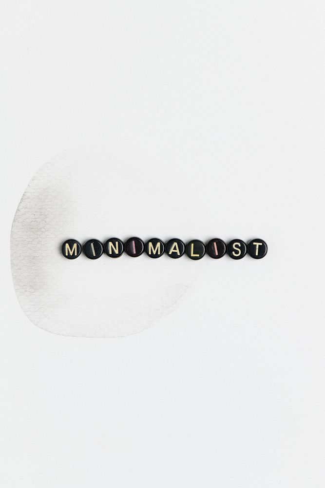 MINIMALIST beads message typography on white
