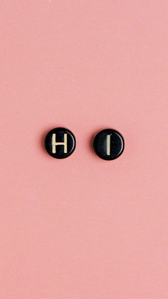 Hi beads word typography on pink background