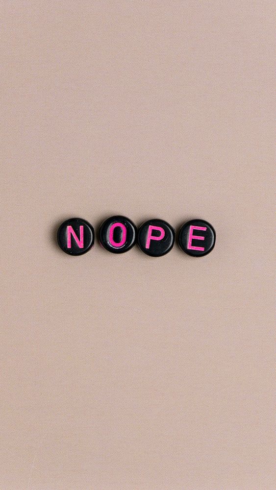 Nope no beads lettering typography 