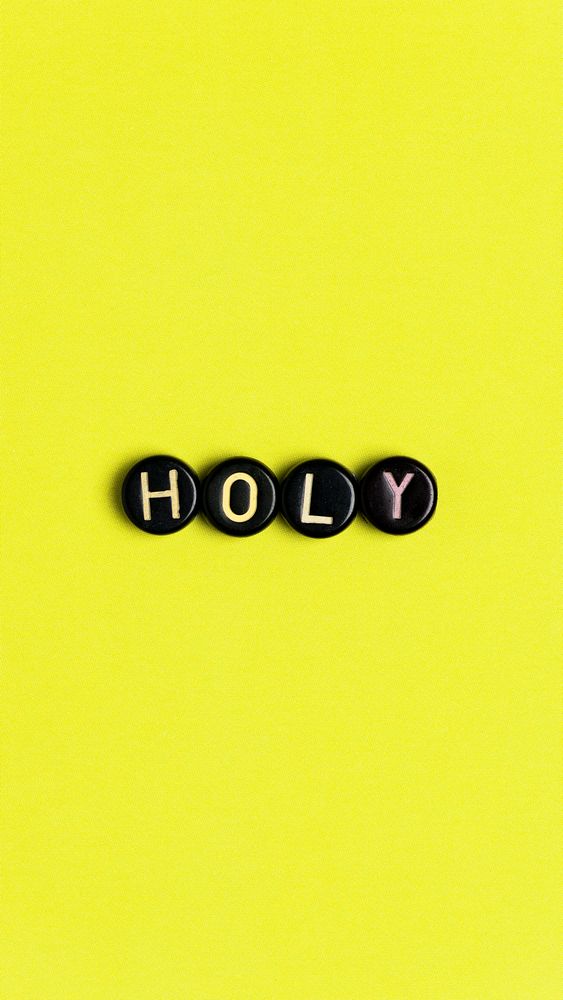 Holy beads word lettering typography 
